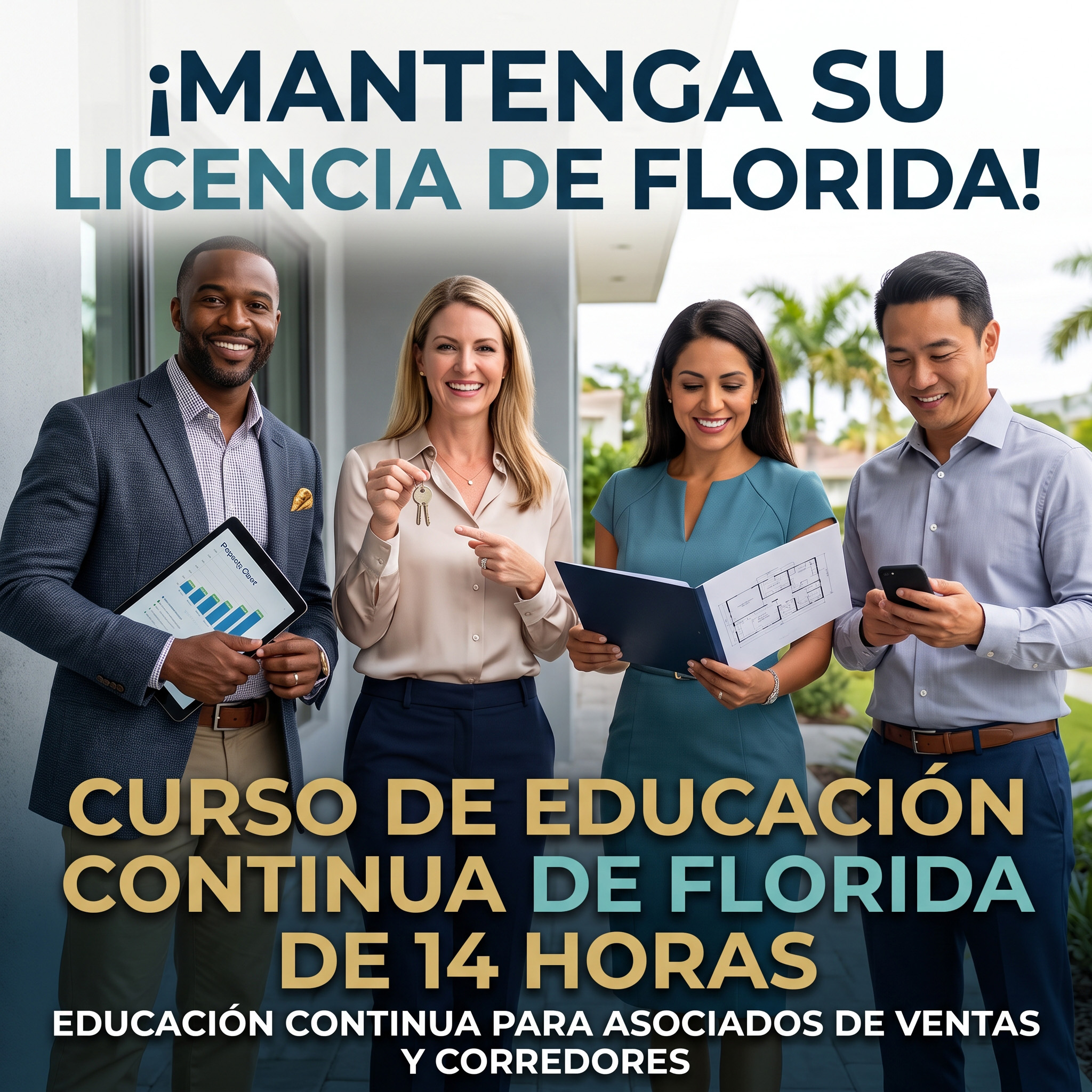 Curso de formación continua de 14 horas sobre el sector inmobiliario de Florida
