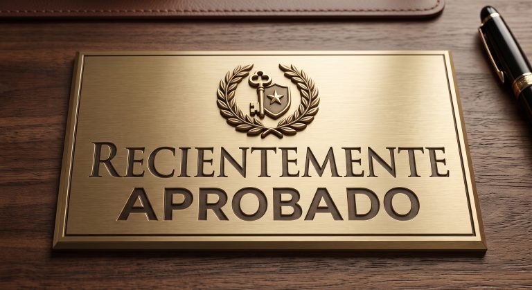 Recientemente aprobado en el curso de bienes raíces