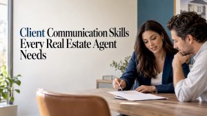 Agent explaining a contract to a client