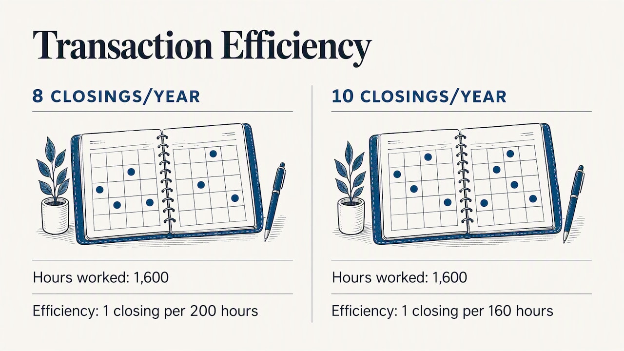 Transaction efficiency before and after improvement